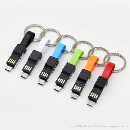 Yijiashishang Hot Selling 3 in 1 Key Chain Magnetic Charging Sync Data Cable 8 Pin Micro USB and Type-C with CE ROHS Certificate and Patent